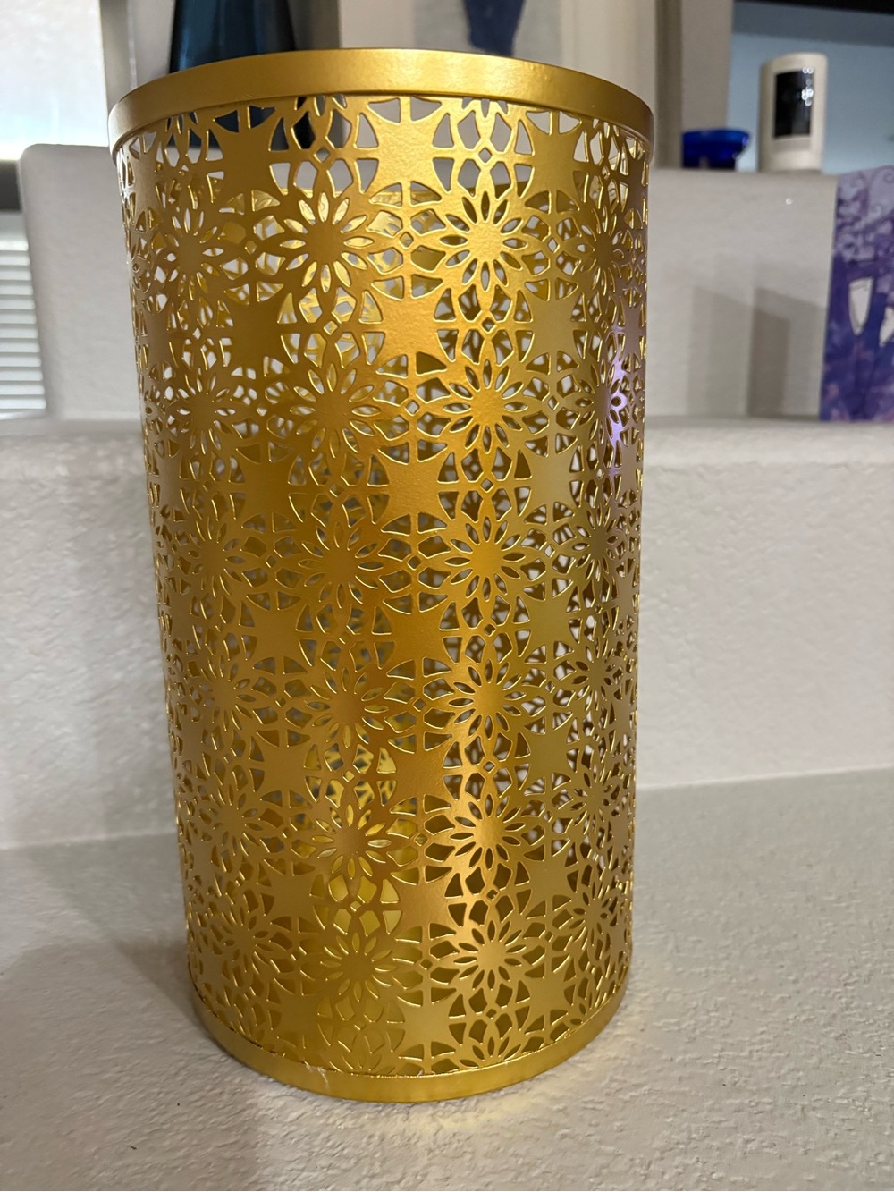 Decorative gold waste basket
